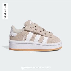 Adidas Tan and White Sneakers Classic Low-Top Design